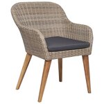 vidaXL Ensemble à manger de jardin 7 Pièces Résine tressée Marron