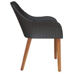 vidaXL Chaise de jardin 2 pc Noir polyrotin