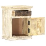 vidaXL Table de chevet Blanc 40 x 30 x 50 cm Bois de manguier massif