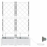vidaXL Pots de jardin Blanc 80 x 40 x 126 cm Acier