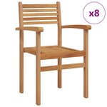 vidaXL Chaises empilables de jardin 8 Pièces Marron 55 5 x 55 5 x 90 cm