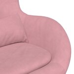 Fauteuil œuf vidaXL avec repose-pieds en velours rose