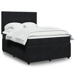 vidaXL Sommier à lattes de lit avec matelas Noir 140x200 cm Velours