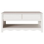 vidaXL Table basse Drammen Blanc 99 x 55 x 45 cm Bois massif en pin