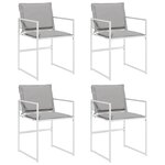 vidaXL Chaises de jardin avec coussins lot de 4 blanc acier/textilène
