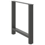 vidaXL Pieds de table à manger Anthracite 2 pièces 80 x (72-73) cm Acier