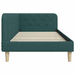 vidaXL Cadre de lit d'angle Vert foncé 100 x 200 cm tissu