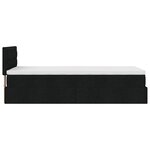 vidaXL Cadre de lit ottoman avec matelas noir 90x190 cm tissu
