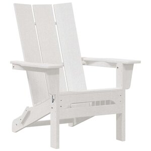vidaXL Chaise Adirondack pliante Blanc 74.5 x 80.5 x 90cm HDPE
