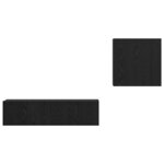 vidaXL Ensemble meuble TV Montage mural Chêne noir Bois d'ingénierie