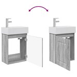vidaXL Meuble de salle de bain avec robinet Sonoma gris