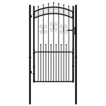 vidaXL Portail et sommet de lance Noir 103x225 cm Acier enduit poudre