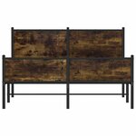vidaXL Cadre de lit en métal sans matelas chêne fumé 150x200 cm