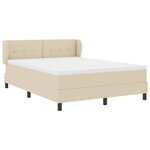 vidaXL Lit à ressorts avec matelas Crème 140 x 200 cm tissu