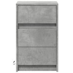 vidaXL Armoire de chevet et lumières LED gris béton bois d'ingénierie