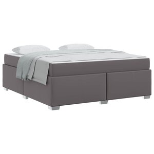 vidaXL Cadre de lit avec matelas Gris 180 x 200 cm tissu