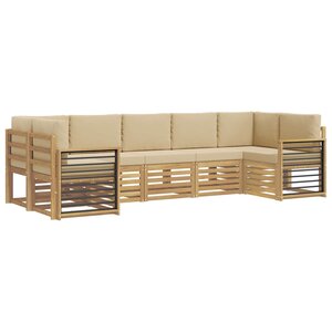 vidaXL Ensemble de canapé d'angle 7 Pièces Blanc et Beige