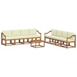 vidaXL Ensemble de canapés d'extérieur 9 pc Naturel et Crème