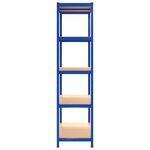 vidaXL Étagères à 5 niveaux 4Pièces Bleu Acier et bois d'ingénierie