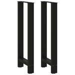 vidaXL Pieds de table de bar Noir 2 pièces 50 x (100-101) cm Acier