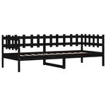 vidaXL Lit de jour sans matelas noir 80x200 cm bois de pin massif