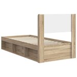 vidaXL Cadre de lit avec rangement et tête de lit Chêne Sonoma