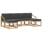 vidaXL Ensemble de canapés d'extérieur 6 pc Blanc et anthracite