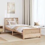vidaXL Cadre de lit Marron 90 x 190 cm Bois massif en pin