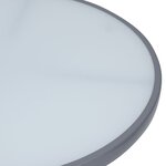 vidaXL Table de jardin Gris clair 60 cm Acier et verre