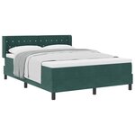vidaXL Lit à ressorts avec tête de lit Vert foncé 200 x 140 cm Velours