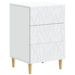 vidaXL Table de chevet Blanc 43 x 39 5 x 66 5 cm Bois d'ingénierie