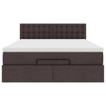 VidaXL Cadre de lit ottoman avec matelas marron foncé 140x200 cm tissu