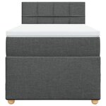 vidaXL Sommier à lattes de lit avec matelas Gris foncé 100x200cm Tissu