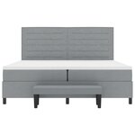 vidaXL Lit Box Spring avec matelas et banc gris clair 200x200 cm tissu