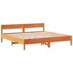vidaXL Lit bibliothèque sans matelas cire marron 200x200 cm pin massif