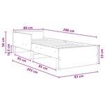 vidaXL Cadre de lit avec tête de lit Chêne artisanal 80 x 200 cm