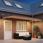 vidaXL Auvent rétractable électrique Sable 100  Polyester et Aluminium