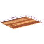 vidaXL Dessus de table Bois solide 15-16 mm 60x80 cm