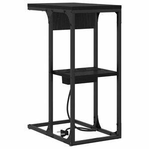 vidaXL Table de chevet Chêne noir 41.5 x 26 x 60.5 cm