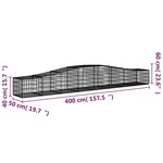 vidaXL Paniers à gabions arqués 6 Pièces 400x50x40/60 cm Fer galvanisé