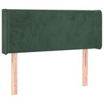 vidaXL Tête de lit avec oreilles Vert foncé 93x16x78/88 cm Velours