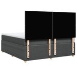 vidaXL Sommier à lattes de lit avec matelas Gris foncé 180x200cm Tissu