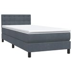vidaXL Sommier à lattes de lit et matelas et LED gris foncé 90x220 cm velours