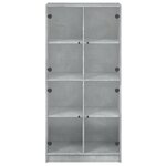 vidaXL Buffet haut avec portes gris béton 68x37x142 cm bois ingénierie