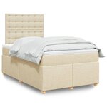 vidaXL Sommier à lattes de lit avec matelas Crème 120x200 cm Tissu
