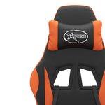 vidaXL Chaise de jeu pivotante Noir et orange Similicuir