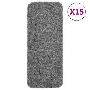vidaXL Tapis d'escalier antidérapants 15Pièces 60x25cm Gris Rectangulaire
