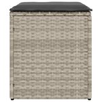 vidaXL Tabourets de jardin et coussins lot de 2 gris clair poly rotin
