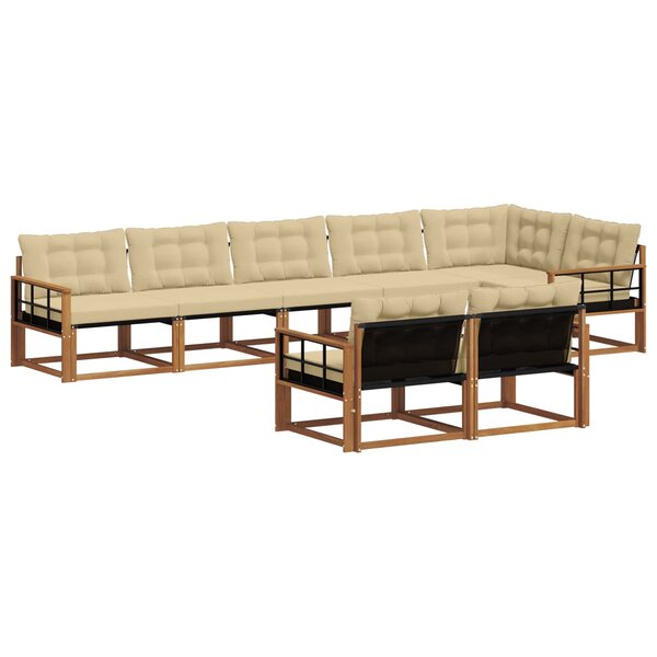 vidaXL Ensemble de canapés d'extérieur 8 pc Naturel et Beige
