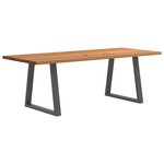 vidaXL Table à manger marron clair bois de chêne massif rectangulaire